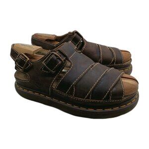 Vintage Dr Doc Martens Brown Leather Fisherman Sandal Shoes England Made Mens 13 Vintage Dr Doc Martens Brown Leather Fisherman Sandal Shoes  main image 4